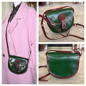 NWOT Vera Pelle Vintage Italian Leather Mini Saddle Bag Shoulder/Crossbody